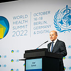 Photo Olaf Scholz, Keynote Speaker at WHS 2022